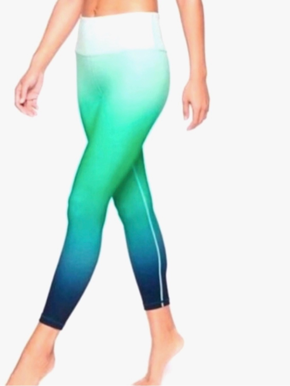 Athleta Ombre Green to Blue Swim Leggings